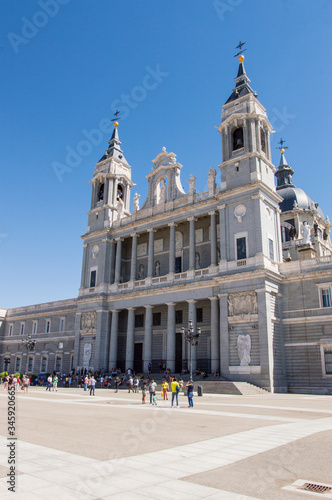 Wonderful Main Entrance To The Almudena Cathedral. June 15, 2019. Madrid. Spain. Travel Tourism Holidays