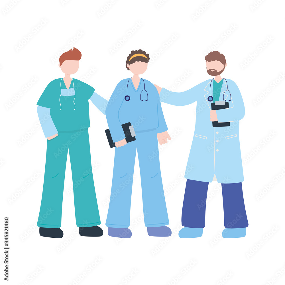 thanks doctors nurses, physician with male and female nurses staff hospital support thanks doctors nurses, physician with male and female nurses staff hospital support