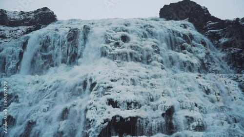 Wallpaper Mural Frozen Dynjandi waterfall (Fjallfoss) in Westfjords Iceland. Zoom out Torontodigital.ca
