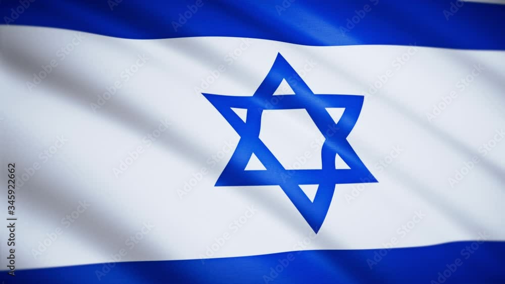 Close-up of the flag of Israel. The fabric flutters in the wind. Looped video footage. 4K. Full HD. Close-up of the flag of Israel. The fabric flutters in the wind. Looped video footage. 4K. Full HD.