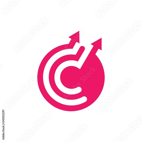 C Letter arrow Logo Template vector icon