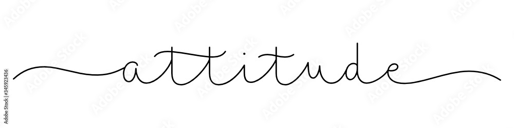 ATTITUDE black vector monoline calligraphy banner with swashes ATTITUDE black vector monoline calligraphy banner with swashes