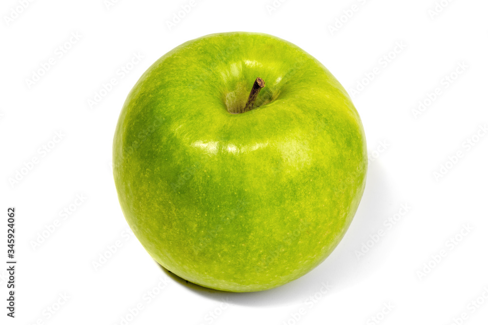 green juicy apple isolated on a white background. green juicy apple isolated on a white background.