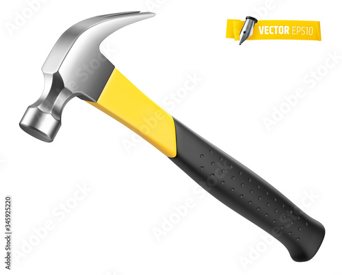 Marteau de charpentier vectoriel sur fond blanc