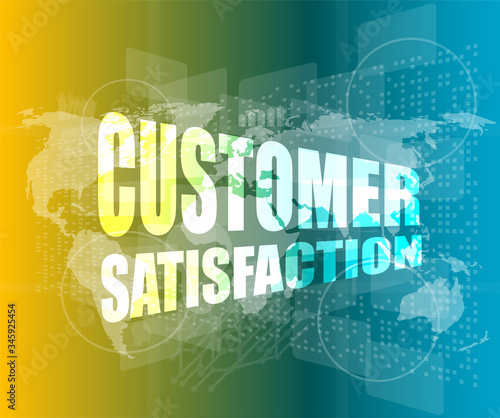 customer satisfaction word on business digital screen