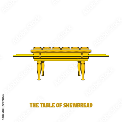 Offer bread table in the tabernacle and temple of Solomon. A ritual object in the rites of the Jewish religion.