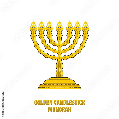 Menorah in the tabernacle, the temple of Solomon. Menorah. The ritual lamp of the Jewish religion.