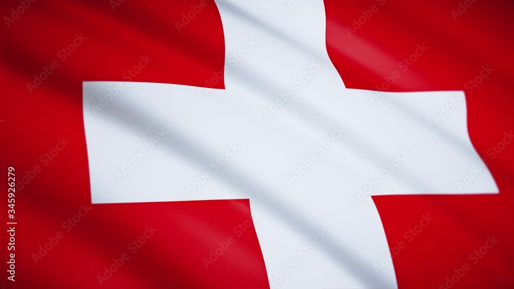 Swiss flag close-up. The fabric flutters in the wind. Looped video footage. 4K. Full HD. Swiss flag close-up. The fabric flutters in the wind. Looped video footage. 4K. Full HD.