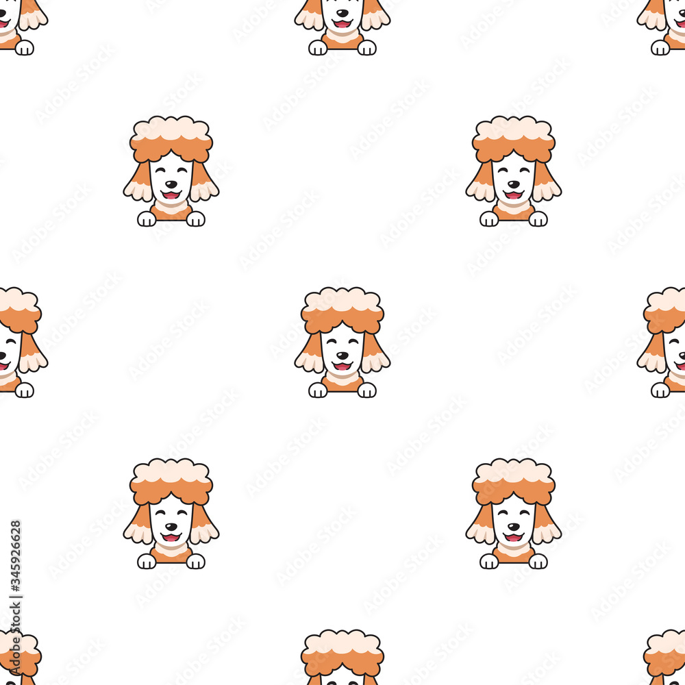 Vector cartoon character puddle dog seamless pattern background for