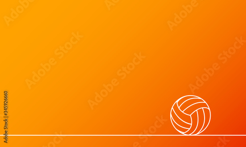 Minimalistic line with volleyball, vector art illustration.
