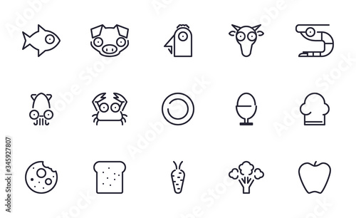 Set of Food vector icon illustration