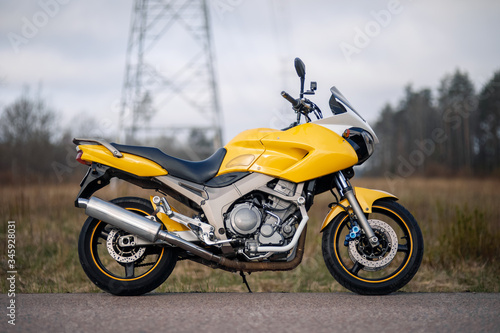 motorcycle standing on the road