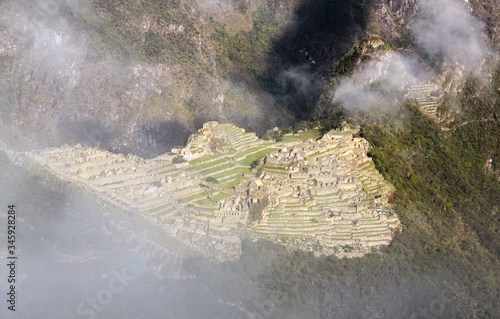 Machu Picchu site seen from Inca Trail entrance photo