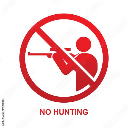 no hunting sign isolated on white background vector illustration.