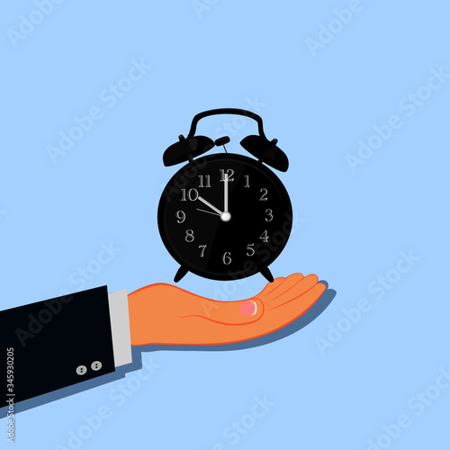 Time and hands of business people, concept of time spent in doing business