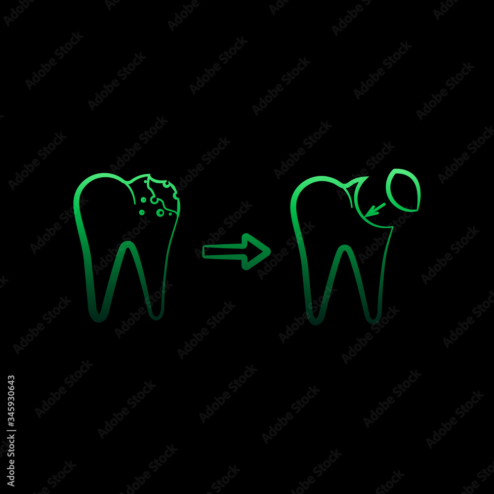 Bacteria, dentist, decayed nolan icon. Simple thin line, outline vector of dentist icons for ui and ux, website or mobile application Bacteria, dentist, decayed nolan icon. Simple thin line, outline vector of dentist icons for ui and ux, website or mobile application