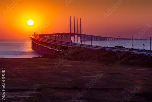Wallpaper Mural Sunset at Öresundsbron between Sweden and Denmark. Torontodigital.ca