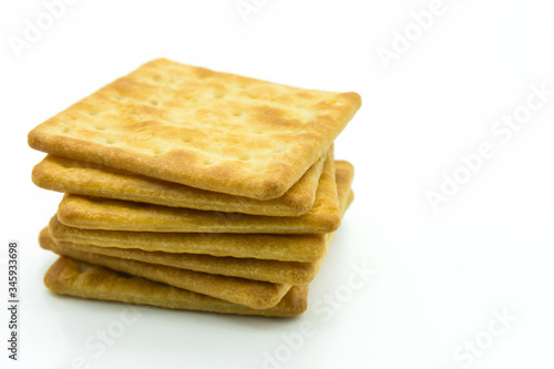 Close-up view of the crackers isolated on white background.