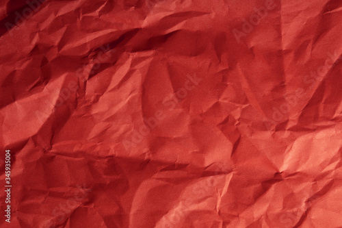 Crumpled vintage red paper, abstract background