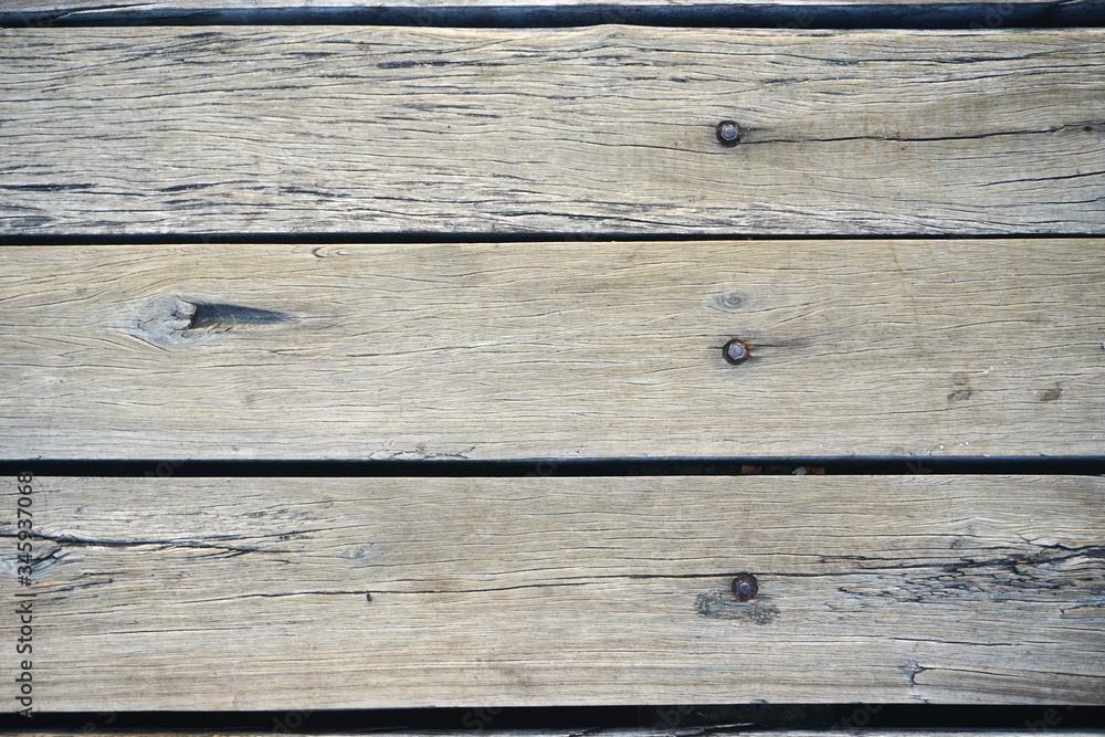 Fototapeta premium Old wooden boards horizontal background texture