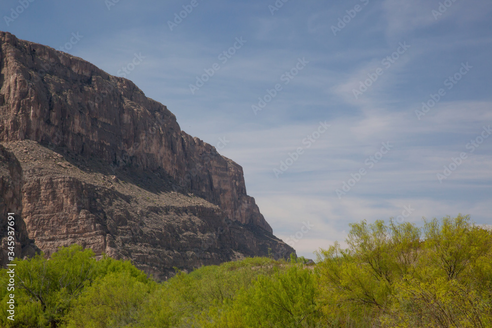 Cliff wall between Mexico and the USA Cliff wall between Mexico and the USA