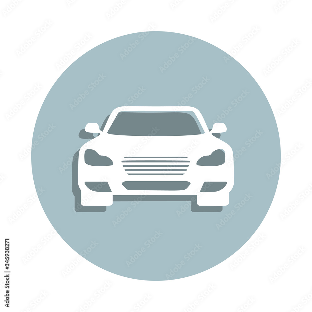 Front view auto, car badge icon. Simple glyph, flat vector of transport icons for ui and ux, website or mobile application