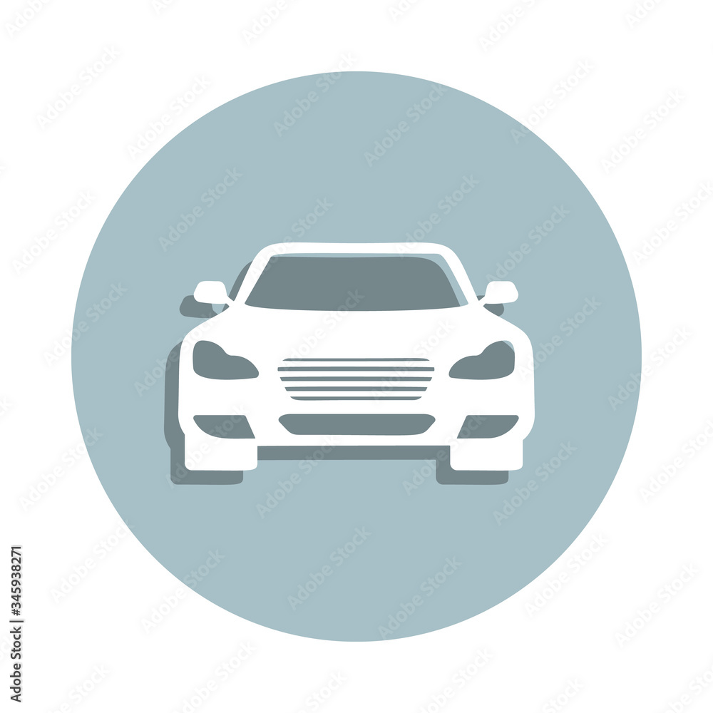 Front view auto, car badge icon. Simple glyph, flat vector of transport icons for ui and ux, website or mobile application Front view auto, car badge icon. Simple glyph, flat vector of transport icons for ui and ux, website or mobile application