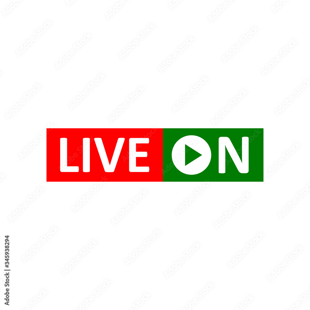 Live Stream sign. Red symbol, button of live streaming, broadcasting, online stream emblem. Live Stream sign. Red symbol, button of live streaming, broadcasting, online stream emblem.