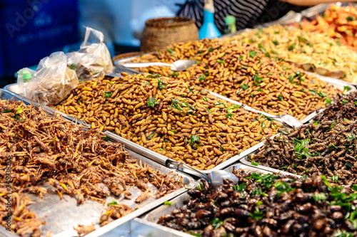 Fried Insect street food of Thailand © Nattawat