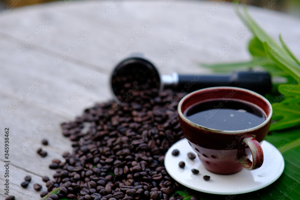 Obraz premium cup of coffee with beans