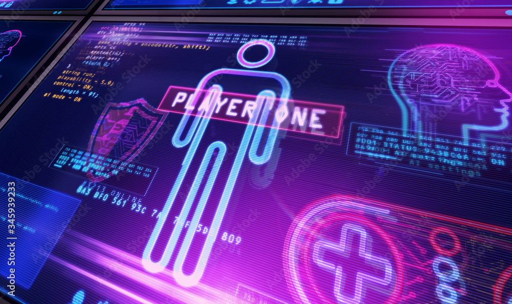 Game creating on screen illustration Game creating on screen illustration