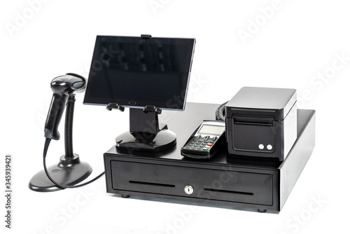 Commerce - cash equipment on a white background photo