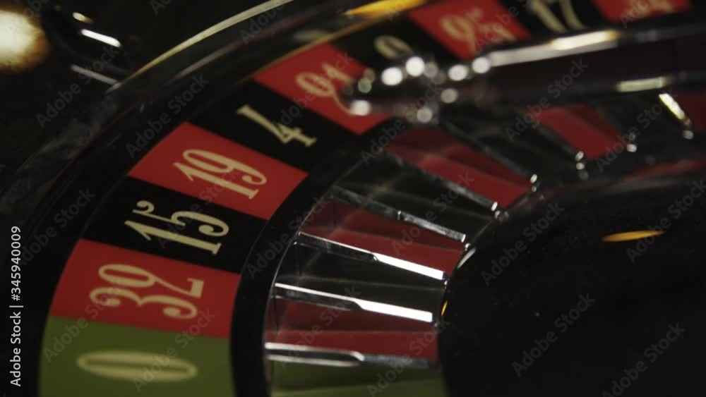 Casino Roulette Rotating Close Up Casino Roulette Rotating Close Up