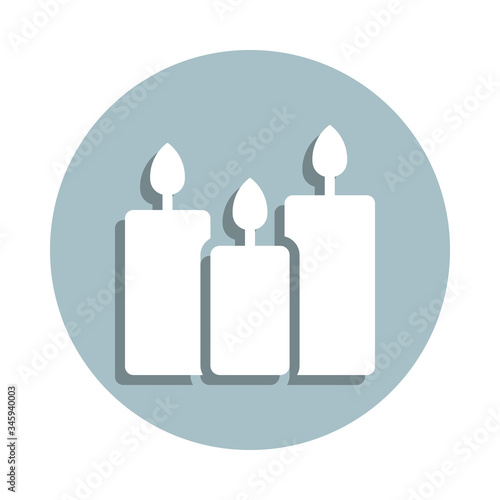 Candles badge icon. Simple glyph, flat vector of world religiosity icons for ui and ux, website or mobile application