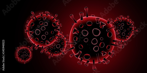 Covid 19 science illustration - coronavirus sars cov 2 - red design banner science medicine