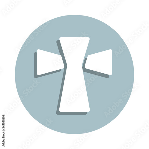 Cross badge icon. Simple glyph, flat vector of world religiosity icons for ui and ux, website or mobile application