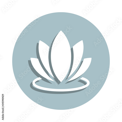 Lotus badge icon. Simple glyph, flat vector of world religiosity icons for ui and ux, website or mobile application