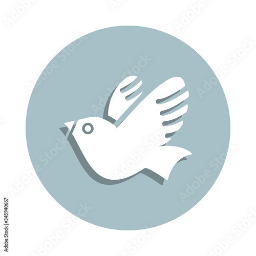 Dove badge icon. Simple glyph, flat vector of world religiosity icons for ui and ux, website or mobile application