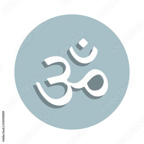 Hinduism om badge icon. Simple glyph, flat vector of world religiosity icons for ui and ux, website or mobile application
