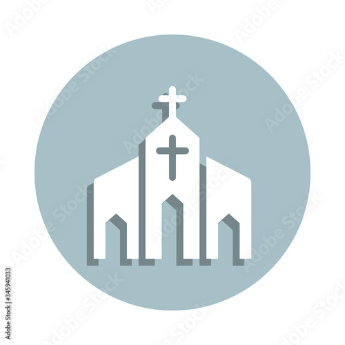Chapel badge icon. Simple glyph, flat vector of world religiosity icons for ui and ux, website or mobile application