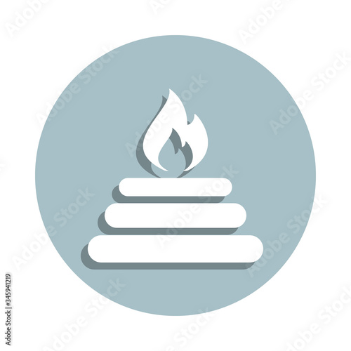 Fire badge icon. Simple glyph, flat vector of world religiosity icons for ui and ux, website or mobile application