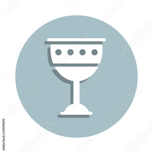 Goblet badge icon. Simple glyph, flat vector of world religiosity icons for ui and ux, website or mobile application