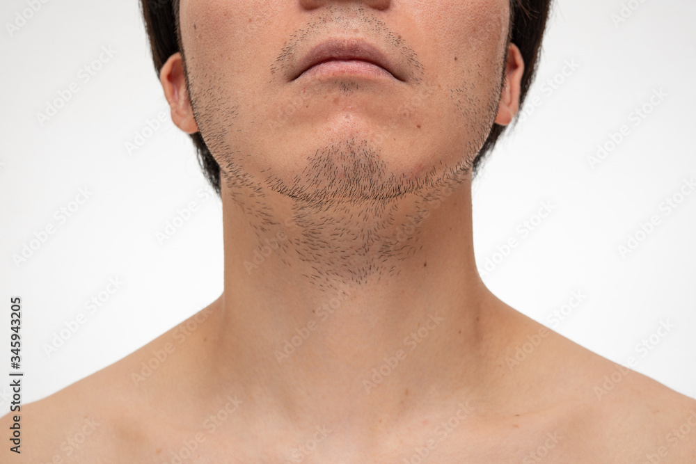 Obraz premium 髭脱毛 beforeイメージ 3日間処理してない髭