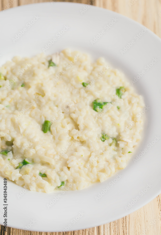 Risotto with Asparagus, Wine, Italian Cuisine Risotto with Asparagus, Wine, Italian Cuisine