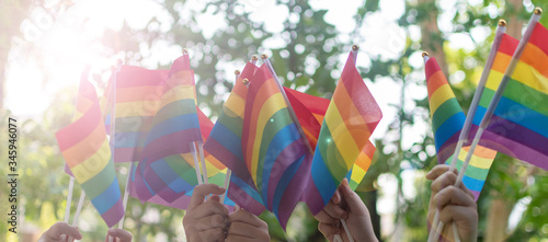 Fotografie, Obraz LGBT, pride, rainbow flag as a symbol of lesbian, gay, bisexual, transgender, an