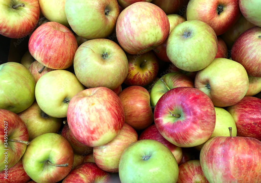 photo lots of apples on the counter supermarket photo lots of apples on the counter supermarket
