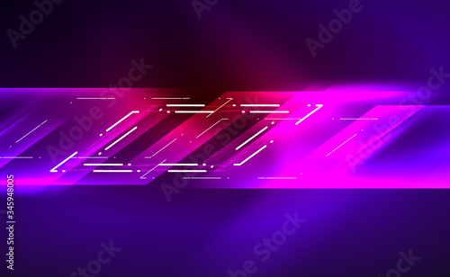 Dynamic neon shiny abstract background. Trendy abstract layout template for business or technology presentation, internet poster or web brochure cover, wallpaper