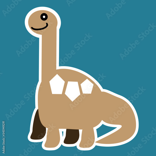 Illustration of a Colorful dinosaurs image. Cute and children love. Soft colors vector. photo
