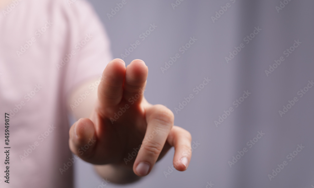 A man hand touching virtual screen, modern background concept , can put your text at the finger, copy space. A man hand touching virtual screen, modern background concept , can put your text at the finger, copy space.