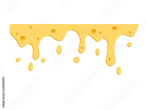 Drips of cheese on a white background. Vector illustration